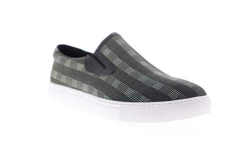 Robert Graham Seldon RGS5188 Mens Black Leather Low Top Lifestyle Sneakers Shoes