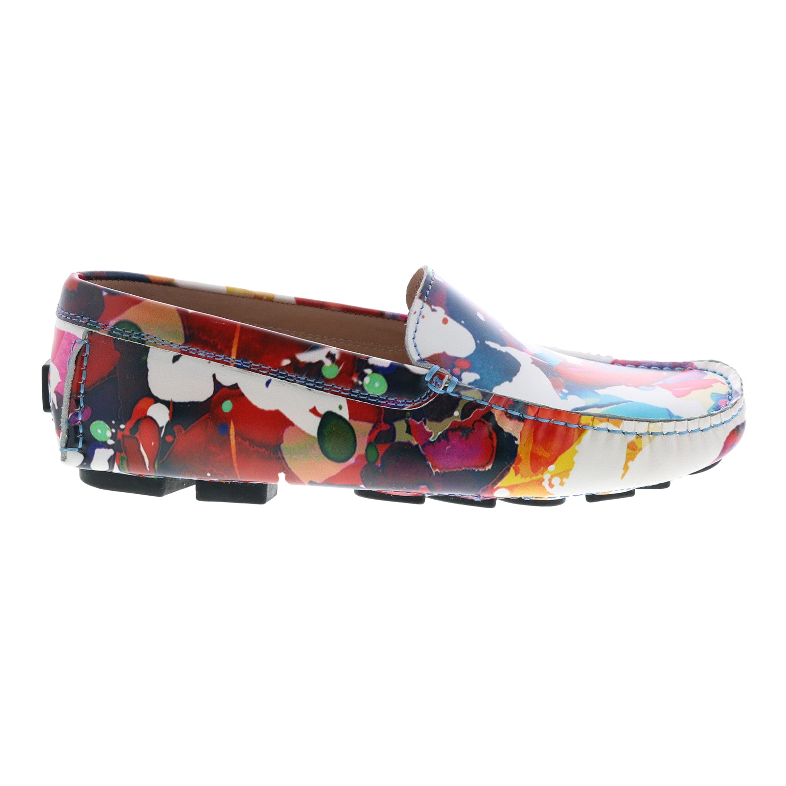 Robert Graham White Multi-Color Paint Splash Leather Loafers Robert Graham Electric RG5647S Mens Blue Loafers & Slip Ons  main image 3