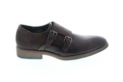 Robert Wayne Thane RW100144M Mens Brown Leather Low Top Monk Strap Oxfords Shoes
