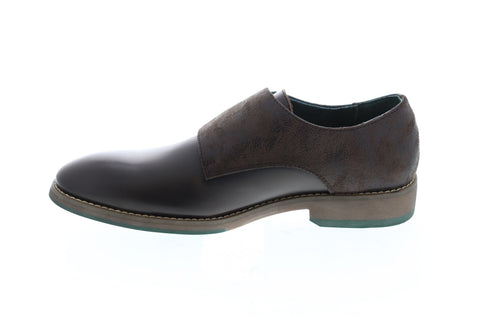 Robert Wayne Thane RW100144M Mens Brown Leather Low Top Monk Strap Oxfords Shoes