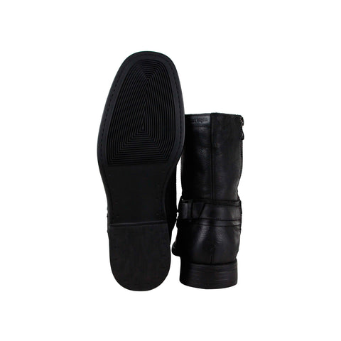Robert Wayne Conway RW100166M Mens Black Leather Zipper Motorcycle Boots