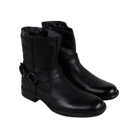 Robert Wayne Conway RW100166M Mens Black Leather Zipper Motorcycle Boots