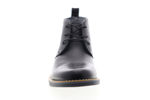 Robert Wayne Minos RW100210M Mens Black Leather Mid Top Lace Up Chukkas Boots