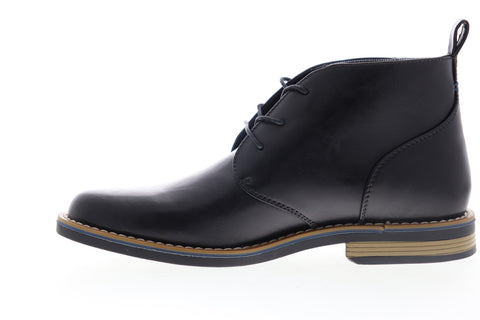 Robert Wayne Minos RW100210M Mens Black Leather Mid Top Lace Up Chukkas Boots