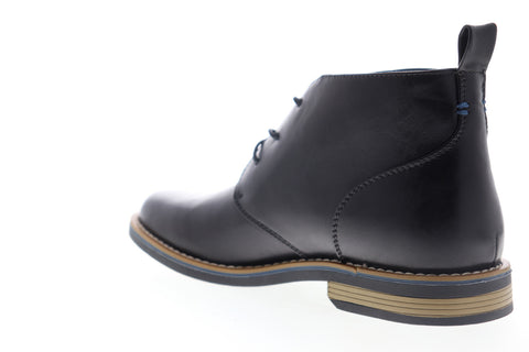 Robert Wayne Minos RW100210M Mens Black Leather Mid Top Lace Up Chukkas Boots