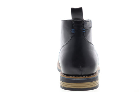 Robert Wayne Minos RW100210M Mens Black Leather Mid Top Lace Up Chukkas Boots