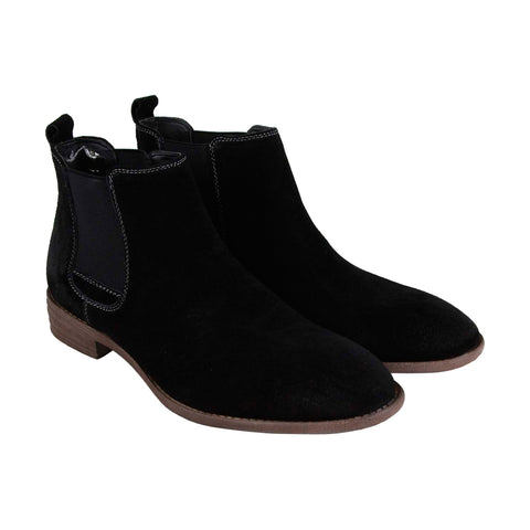 Robert Wayne Delaware RW100223M Mens Black Suede Slip On Chelsea Boots