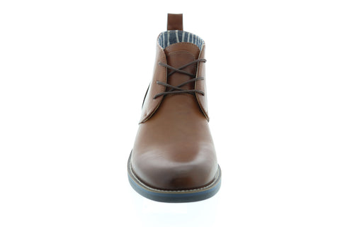 Robert Wayne Minos RW100246M Mens Brown Leather Mid Top Lace Up Chukkas Boots