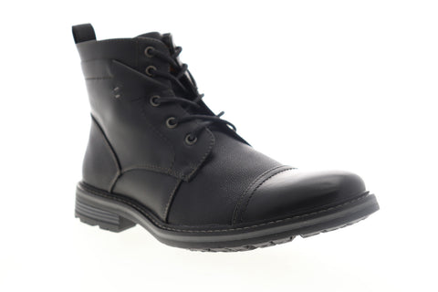 Robert Wayne Jefferson RW100424M Mens Black Leather High Top Casual Dress Boots
