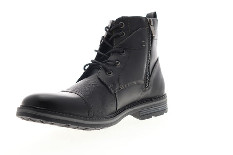 Robert Wayne Jefferson RW100424M Mens Black Leather High Top Casual Dress Boots