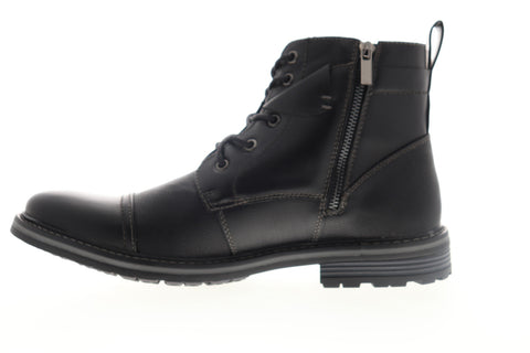 Robert Wayne Jefferson RW100424M Mens Black Leather High Top Casual Dress Boots
