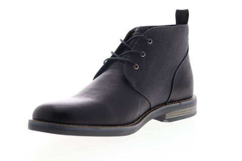 Robert Wayne Minos 2 RW100430M Mens Black Leather Mid Top Lace Up Chukkas Boots