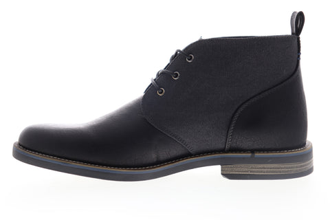 Robert Wayne Minos 2 RW100430M Mens Black Leather Mid Top Lace Up Chukkas Boots