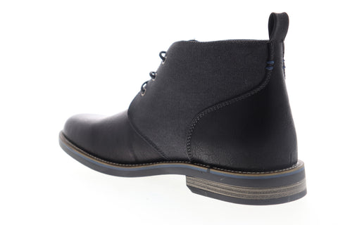 Robert Wayne Minos 2 RW100430M Mens Black Leather Mid Top Lace Up Chukkas Boots