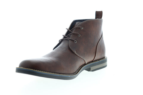 Robert Wayne Minos 2 RW100433M Mens Brown Leather Mid Top Lace Up Chukkas Boots