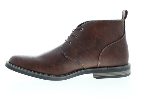 Robert Wayne Minos 2 RW100433M Mens Brown Leather Mid Top Lace Up Chukkas Boots