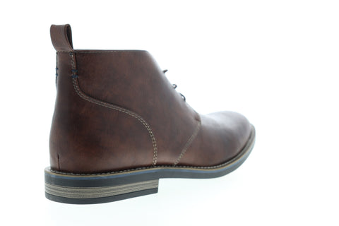 Robert Wayne Minos 2 RW100433M Mens Brown Leather Mid Top Lace Up Chukkas Boots