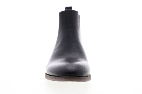 Robert Wayne Oklahoma RW100440M Mens Black Leather Mid Top Slip On Chelsea Boots