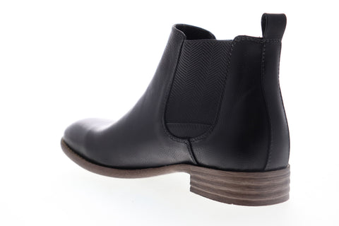 Robert Wayne Oklahoma RW100440M Mens Black Leather Mid Top Slip On Chelsea Boots