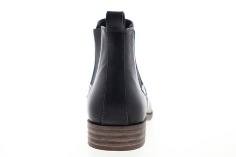 Robert Wayne Oklahoma RW100440M Mens Black Leather Mid Top Slip On Chelsea Boots