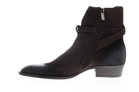 Robert Wayne Leonardo RW100527M Mens Brown Suede High Top Casual Dress Boots