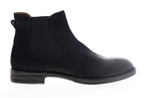 Robert Wayne Federico RW100539M Mens Black Leather Mid Top Slip On Chelsea Boots