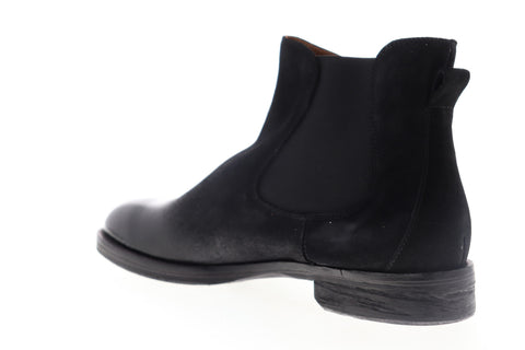 Robert Wayne Federico RW100539M Mens Black Leather Mid Top Slip On Chelsea Boots