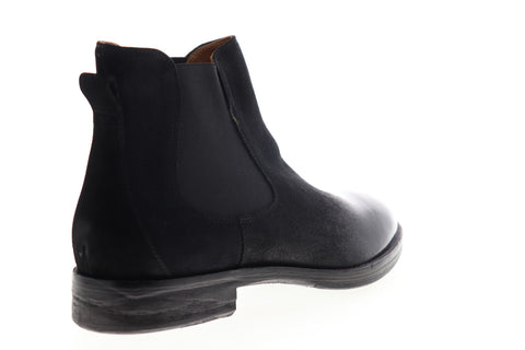 Robert Wayne Federico RW100539M Mens Black Leather Mid Top Slip On Chelsea Boots