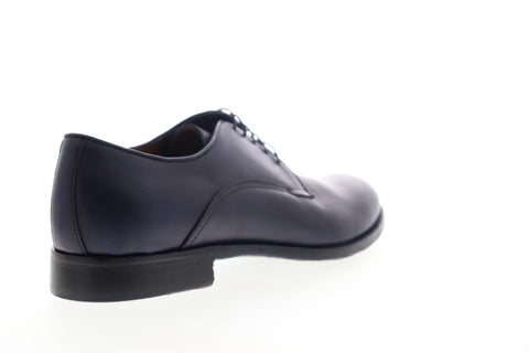 Robert Wayne Emanuelle RW100540M Mens Blue Leather Plain Toe Oxfords Shoes