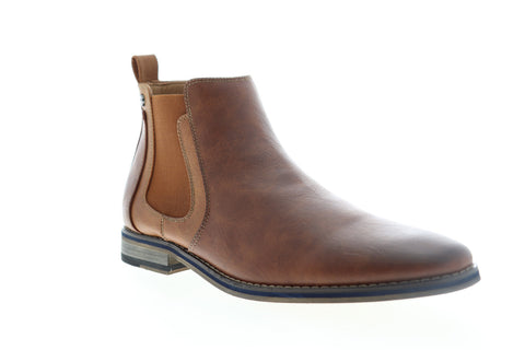 Robert Wayne Shayne RW100579M Mens Brown Leather Mid Top Slip On Chelsea Boots