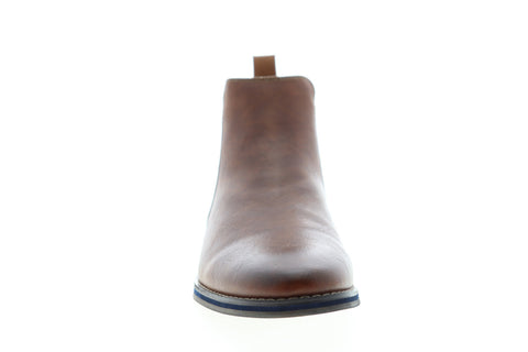 Robert Wayne Shayne RW100579M Mens Brown Leather Mid Top Slip On Chelsea Boots