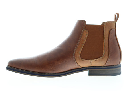 Robert Wayne Shayne RW100579M Mens Brown Leather Mid Top Slip On Chelsea Boots