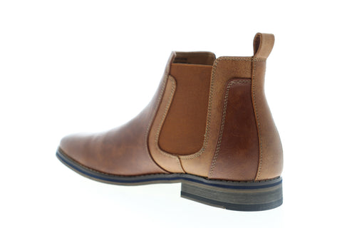 Robert Wayne Shayne RW100579M Mens Brown Leather Mid Top Slip On Chelsea Boots