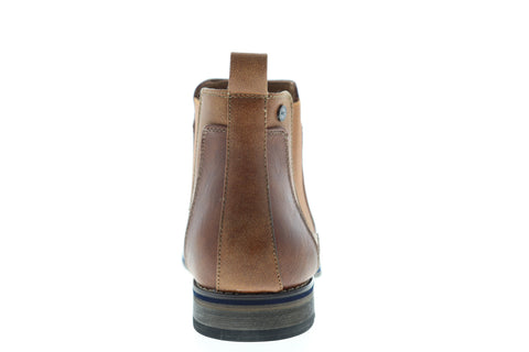 Robert Wayne Shayne RW100579M Mens Brown Leather Mid Top Slip On Chelsea Boots