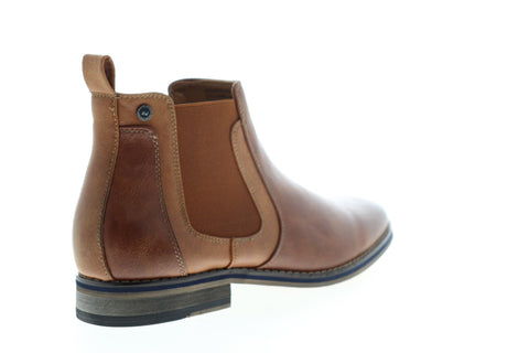 Robert Wayne Shayne RW100579M Mens Brown Leather Mid Top Slip On Chelsea Boots