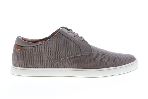 Robert Wayne Aaron RW100593M Mens Gray Leather Low Top Plain Toe Oxfords Shoes