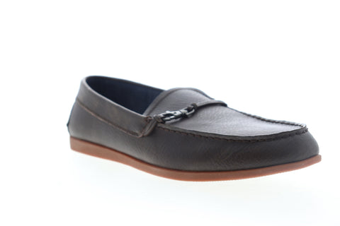 Robert Wayne TF Akira RWF1013M Mens Brown Leather Low Top Casual Loafers Shoes