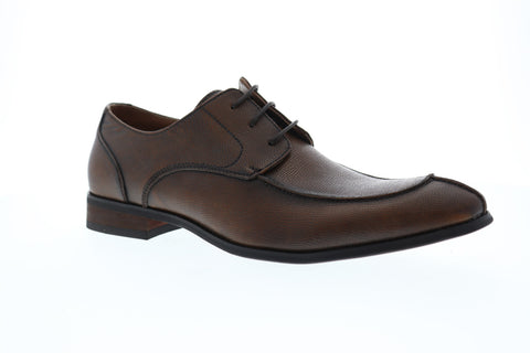 Robert Wayne Tf Walt RWF1029M Mens Brown Leather Lace Up Plain Toe Oxfords Shoes