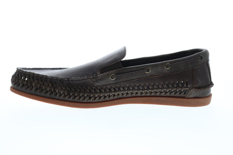 Robert Wayne Tf Andy RWF1037M Mens Brown Leather Slip On Casual Loafers Shoes