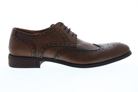 Robert Wayne Nile RWF1040M Mens Brown Leather Low Top Wingtip Oxfords Shoes
