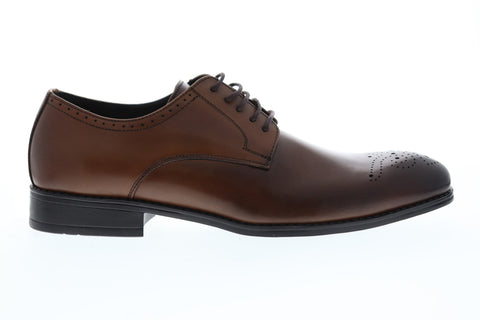 Robert Wayne Vesper RWF1106M Mens Brown Leather Lace Up Plain Toe Oxfords Shoes