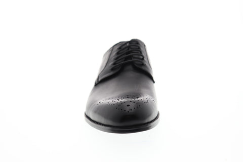 Robert Wayne Vesper RWF1118M Mens Black Leather Lace Up Plain Toe Oxfords Shoes