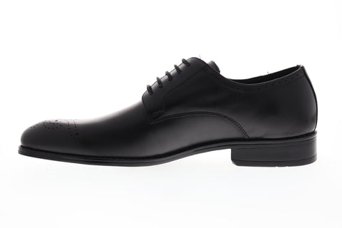 Robert Wayne Vesper RWF1118M Mens Black Leather Lace Up Plain Toe Oxfords Shoes