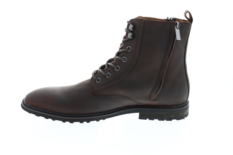Robert Wayne Thomas RWF1254M Mens Brown Leather Zipper Casual Dress Boots