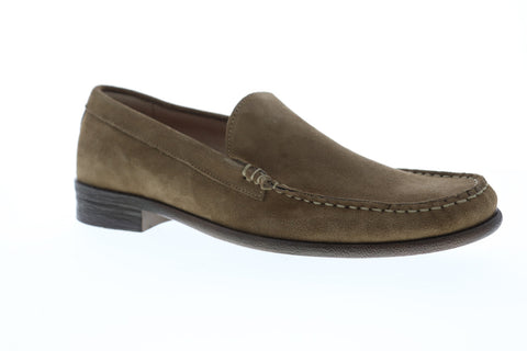 Robert Wayne Tf Maine Mens Gray Suede Casual Dress Slip On Loafers Shoes