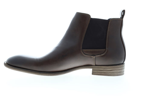 Robert Wayne Oklahoma RWF1294M Mens Brown Leather Mid Top Slip On Chelsea Boots