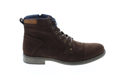 Robert Wayne Jaron RWS10006M Mens Brown Suede Zipper Casual Dress Boots
