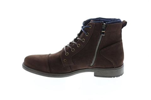 Robert Wayne Jaron RWS10006M Mens Brown Suede Zipper Casual Dress Boots