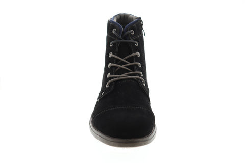 Robert Wayne Jaron RWS10007M Mens Black Suede High Top Zipper Casual Dress Boots