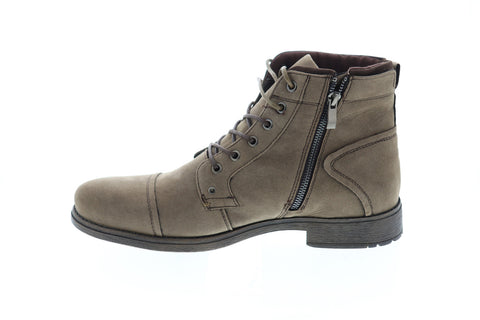 Robert Wayne Jaron RWS10008M Mens Gray Leather Zipper Casual Dress Boots